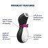 Satisfyer Penguin - επαναφορτιζόμενος, αδιάβροχος διεγέρτης κλειτορίδας (μαύρο-λευκό) 