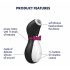 Satisfyer Penguin - επαναφορτιζόμενος, αδιάβροχος διεγέρτης κλειτορίδας (μαύρο-λευκό) 