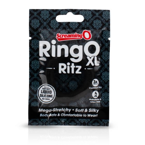 Screaming O Ritz XL - σιλικόνης πέους δαχτυλίδι (μαύρο)