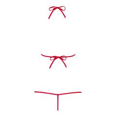   Οbsessive Luiza - κορμάκι με τιράντες και σχέδιο τουλίπας - κόκκινο (S/M)