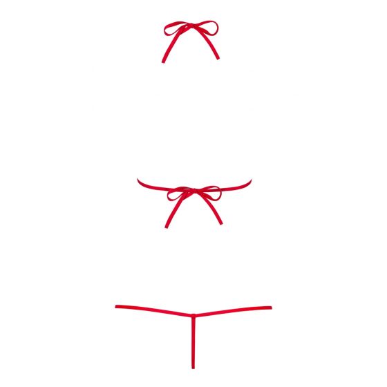 Οbsessive Luiza - κορμάκι με τιράντες και σχέδιο τουλίπας - κόκκινο (S/M)