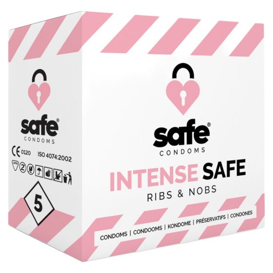SAFE Έντονη Ασφάλεια - κυματοειδές-στίγματα προφυλακτικό (5 τμχ)