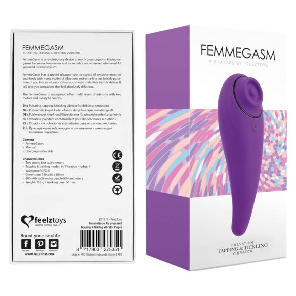 FEELZTOYS Femmegasm - Επαναφορτιζόμενος δονητής κλειτορίδας 2 σε 1 (μωβ) 