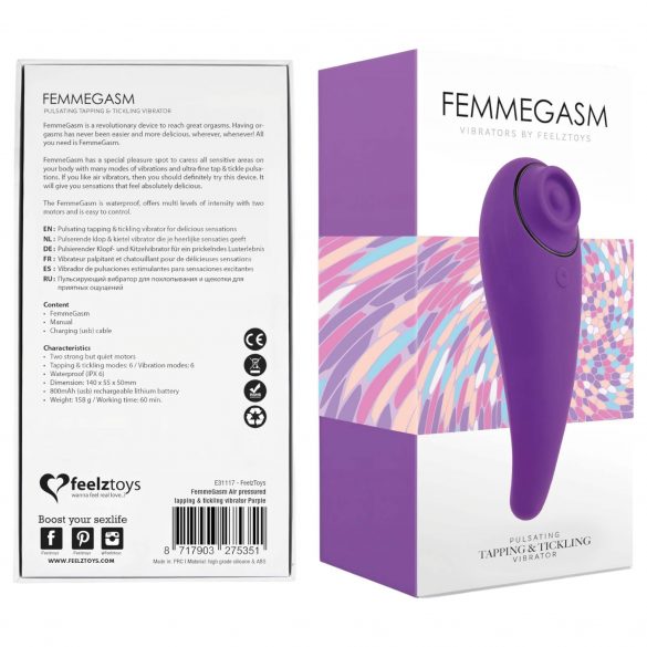 FEELZTOYS Femmegasm - Επαναφορτιζόμενος δονητής κλειτορίδας 2 σε 1 (μωβ) 